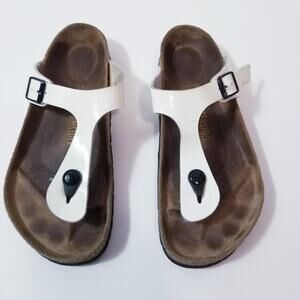 Birkenstock Gizeh Classic Thong Sandal White Birko-Flor Upper T-Straps